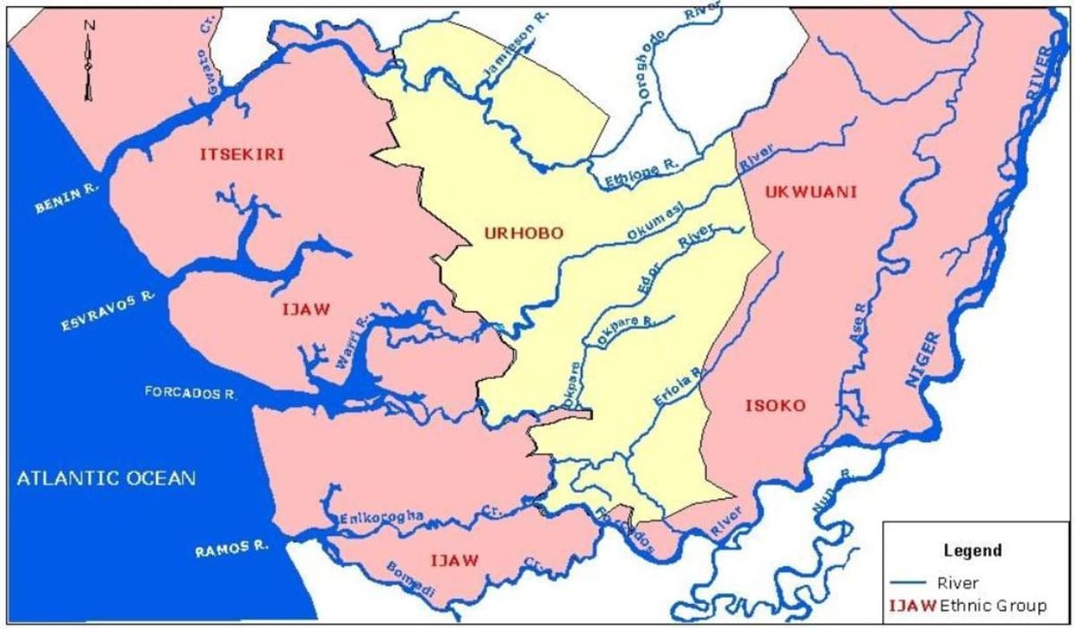 ನಕ್ಷೆ ನೈಜೀರಿಯಾ ತೋರಿಸುವ ಪ್ರಮುಖ ನದಿಗಳು