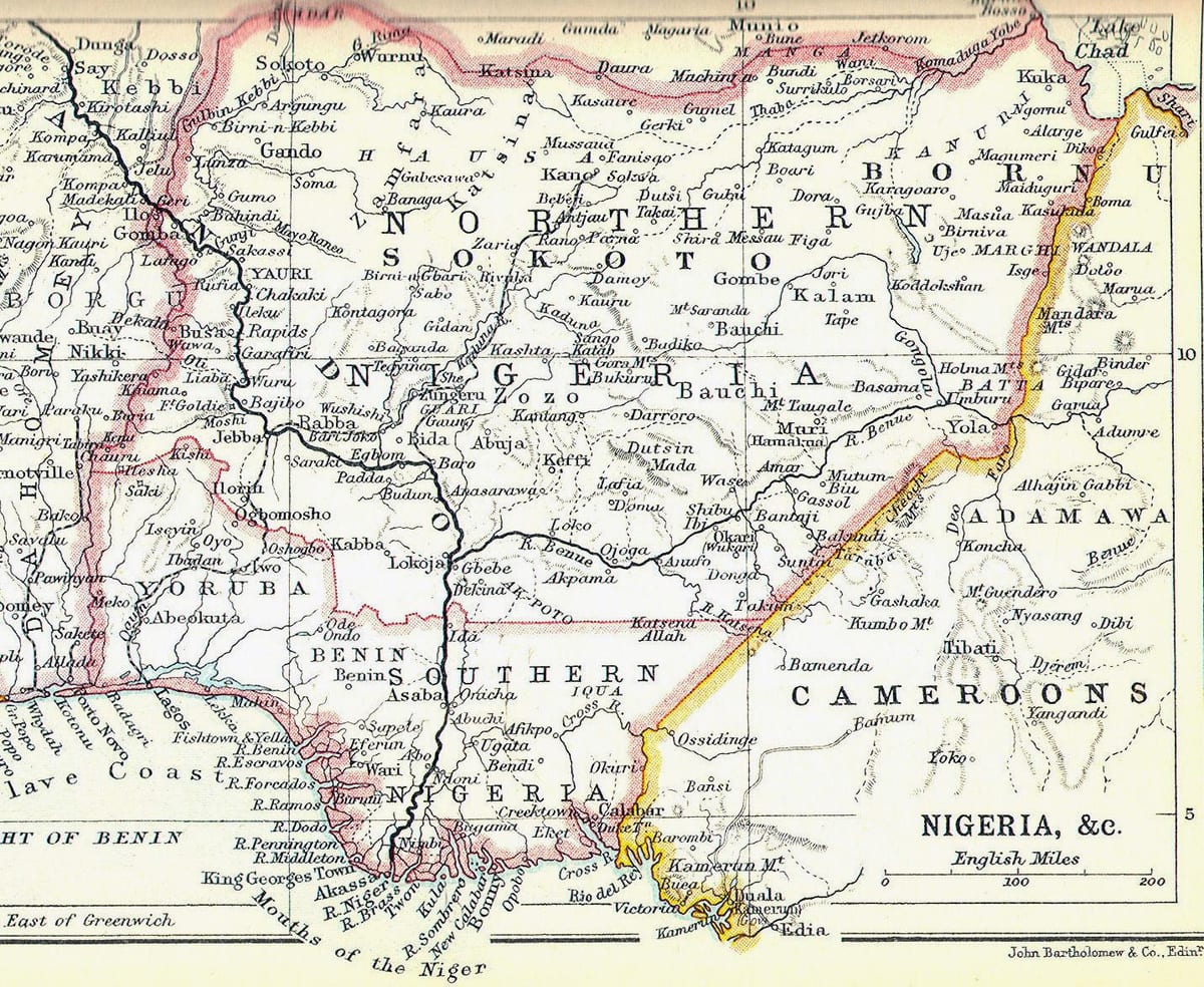 ನಕ್ಷೆ ಹಳೆಯ ನೈಜೀರಿಯಾ