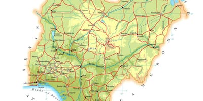 ನಕ್ಷೆ ನೈಜೀರಿಯಾ ಎತ್ತರದ