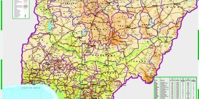 ನಕ್ಷೆ ನೈಜೀರಿಯಾ ರಸ್ತೆ ದೂರ